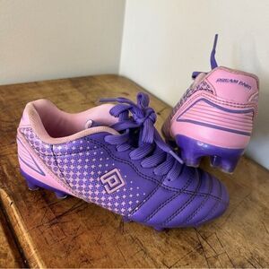 Dream Pairs Purple Pink Soccer Cleats Toddler Girls 13 good preworn condition